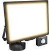 Willpower Faro LED Esterno 75W Faretti LED con Sensore di Movimento 3500K | Proiettore LED 7,500lm, Bianco Caldo, Impermeabilità IP66, Luce di Sicurezza per Giardino Garage Cortile Patio Terrazza