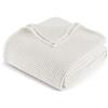 Exclusivo Mezcla Coperta in Puro Cotone 100%, Coperta Trama Waffle come Copriletto, Morbida Leggera e Traspirante, Copripiumino per Divano e Letto, Tutte le Stagioni, 130x170 CM, Bianco
