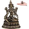 NUOBESTY Statuina di Buddha in ottone verde per spazi di meditazione e rilassamento, statuetta di tara, design dettagliato per decorazione