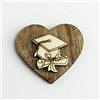 DLM Bomboniere DLM26494 (Kit 12 Pezzi) Calamita Magnete Cuore in Legno per Laurea bomboniera