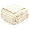 Ambesty Morbida Pile Peluche di Coniglio, 150 x 200 cm Coperta Bianca Morbida, Divano Coperta Fluffy di Alta Qualità, per Camera da Letto Viaggi, Regali per Familiari e Amici