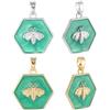 Beebeecraft 6 pz 2 Colori Smaltati Ape Ciondoli Metallo Esagono Verde con Mini Insetti in Argento Placcato Oro 18K Ciondoli A Forma di Ape per La Creazione di Gioielli Orecchini Bracciali Collane