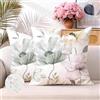 Brylleii Set di 2 Federe Cuscini per Divano 40x40 Impermeabili Esterno Fodere per Cuscini Decorativi con Cerniera Finto Lino Floreale Copricuscini Decorativa Vintage per Giardino Patio Soggiorno