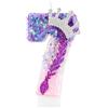 mciskin Kpop Candele di compleanno, viola rosa numero 7 candela per torta, decorazioni per 7° Birtdhay, corona scintillante topper per torta con paillettes per feste a tema K pop, anniversari e celebrazioni