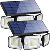 INTELAMP Faretti Solari a Led da Esterno 6000mAh Faretto Solare Proiettori per Esterni 1200LM Faro Led Esterno con Pannello Solare e Sensore di Movimento Luci Lampione Lampada Garage Giardino
