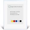 RahmenMax Texas - Cornice portafoto in plastica argento con vetro acrilico antiriflesso, 55 x 46 cm, colore: Bianco