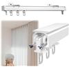 Generic Set di binari per tende da soffitto per finestre a bovindo e divisorio per camper, sistema di binari per tende in alluminio con asta di scorrimento scorrevole per un facile scorrimento