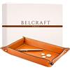 Belcraft Orvieto Svuotatasche in Pelle, Realizzato a Mano da Artigiani Toscani, Porta Oggetti, Rosso Mattone (28x19 cm)