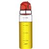 XiaoShenLu Bottiglia di Olio, Olio e Aceto Dispenser con Scala, Bottiglia Dispenser per Olio d'oliva in Vetro, Olio di Bottiglia con Beccuccio Bottiglia Aceto per Padella, BBQ, Cucina, Insalata, 400ml rosso
