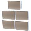 MAURY'S IL NUMERO UNO DEL RISPARMIO SET DI SCARPIERE IN PLASTICA 51 X 17 X H39 CM COMPONIBILI E IMPILABILI MADE IN ITALY (5 Pezzi, Tortora)