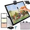iVAOOZE Tavolo luminoso ricaricabile A3 con borsa, senza fili, funzionamento a batteria, 3 colori dimmerabili e 6 piastre luminose dimmerabili per disegno, Diamond Painting, pittura, visione a raggi X