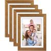 Giftgarden Set di 4 cornici dorate, 5 x 7, 6 x 8, opacizzate a 5 x 7 foto con tappetino o 6 x 8 senza tappetino per display da parete o da tavolo