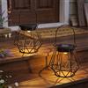 Kimjo Lampada Solare da Esterno Appendere/In Piedi, Impermeabili IP65 Lanterna Solare da Esterno, Lanterne Solari da Giardino a Forma di Sole, Luci Solaris Decorative per Balconi Giardini Terrazze