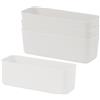 GmeDhc 4 PCS Cestino Portaoggetti in Plastica Spessa, Scatole Portaoggetti Rettangolari, Scatola Portaoggetti con Maniglie, Organizer Portaoggetti per Cucina, Casa, Ufficio, Bagno, Casa - Bianco