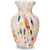 MurArt Vaso in Vetro di Murano Alto 13cm Bianco Collezione Gardenia in Vetro Soffiato a Mano in Lavorazione Artigianale