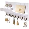 Kldgris Portachiavi da Parete Appendichiavi da Muro in Legno con 5 Ganci per Ingresso, Porta di Casa, Corridoio, Camera da Letto (Bianco)