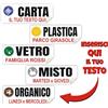 Mr Pubblicità - Personalizzati - KIT 5 Adesivi Raccolta Differenziata - 21x8 cm - Impermeabili, Resistenti e Lavabili, PVC per Bidoni Spazzatura, Testo Personalizzabile con Giorni, Nome Condominio