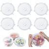 Fyihoxi Coperchi in silicone, 6 pezzi, estensibili, in silicone, senza BPA, riutilizzabili, rotondi, in silicone, elasticizzati, universali, per ciotole, bicchieri, lattine, frutta