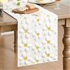 Artoid Mode Morbido peluche velluto finta pelliccia bianco crema margherite primavera runner da tavolo estate cucina tavolo vacanza decorazione festa 33 x 153 cm