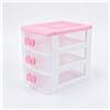 BWBNS Scatola portaoggetti in plastica a più strati per ragazze, graziosa decorazione per armadietti, mini cassetti in plastica kawaii, per bagno, dormitorio, scrivania, casa, ufficio (rosa a 3