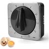 Radianeroryi Timer digitale con cronometro, timer da cucina, timer meccanico senza batterie, 100% meccanico con cassa in acciaio inox, orologio da cucina magnetico (nero)