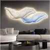 HTYUKFDG Pittura Murale Grande decorazione per arte da parete a LED in piuma 3D con luce illuminata da parete piuma scultura 3D parete appesa a parete appesa lampada murale decorativa per soggiorno Ufficio