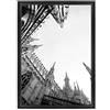ConKrea Quadro su Tela Canvas INTELAIATO - con Cornice - Duomo di Milano - Italia - Cattedrale - 70x100cm - Stile Contemporaneo Nero - (cod.1370)