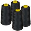 Lialina® Filo da Cucire Overlock 4 Bobine a Cono da 2700m 40S/2 100% Poliestere Colore Nero Cod. 325