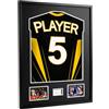 UXENI Cornice per Maglia Calcio in Alluminio Quadro Espositore con Plexiglass Infrangibile e Tappetino Cornice Maglia Rugby/Calcio per Collezione, Display Box con Kit di Montaggio