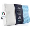 Ferò Cuscino Memory Foam 70x40cm a Doppia Onda, Cuscino Cervicale per Dormire Due Altezze 9-12cm, Supporto Ergonomico per Collo e Testa, Ortopedico, Fodera in Tencel Lavabile, 100% Made in Italy