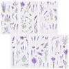 REEKNOKOL 12 Fogli di Adesivi Floreali, Adesivi Naturali a Forma di Lavanda, Adesivi Floreali autoadesivi in Vinile per Scrapbooking, Carte, Laptop, Fai da Te, Artigianato, Bottiglie, journaling