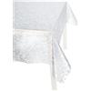 Casatessile Tovaglia Trasparente plastificata h 137 cm. Cristallo Goffrato Tovaglia PVC Plasticata Esterno - VAR. 2, 6 posti 140x180 cm.