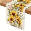 LQTSLFM Runner Tavola Estivo 33 × 183cm Runner Tavola Girasole Giallo Lavabile Runner Fiorato Estate per Sala da Pranzo Cucina Festa Interni Esterni