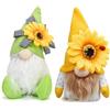 O-Kinee 2 Pezzi Primavera Girasole Gnomo, Decorazione Primaverile Estiva, Grande, Dolce Albero Estivo, Regalo Per Donne, Mamma, Festa Della Mamma, Gnomo