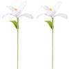 FINGERINSPIRE 2 Mazzi di Fiori di Giglio Artificiali Fatti a Mano in Cotone Tricottato con Filo di Ferro, Falsi Gigli Bianchi all'Uncinetto per Decorazione di Casa, Matrimonio, Regalo Floreale