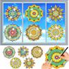 MEIEST 6 PCS Kit per Pittura con Diamanti per Catturasole, Arte Mandala, Adesivi per Finestre in Vetro Colorato, Pittura a Mosaico con Numeri, Adesivi 3D per Pellicola Finestra Statica, Forniture per