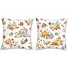 Bonhause Federe per Cuscini Zucca Autunno 45 x 45 cm Blu Arancione Zucche Foglie Autunno Velluto Morbido Decorativo per Divano Letto Casa Giardino Terrazza Set di 2