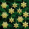 Kiiwah 30 Pezzi Decorazioni Albero Di Natale Metallo Oro, Ciondoli Natalizi Ornamenti con Corda Vintage Pendenti Albero