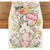 SSIMIDAPT Runner da Tavola Pasquale, Runner Pasqua Tovaglia, Tovaglia Coniglio, Tovaglio con Uovo di Pasqua Primaverile, 33x183 Cm Decorazioni da Tavola per Pasquale e Feste Primaverili(D)