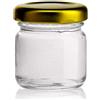 FERRAMENTA BONIFAZIO Barattoli in vetro per la conservazione da 30 ml in confezione da 60 pezzi con Tappo ORO per conservare marmellata, peperoncino, pesto e non solo (60 pezzi da 30 ml)
