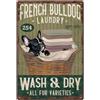 SUPERDANT Cartello in Metallo Bulldog Francese Lavanderia Targhe in Metallo Lavare e Asciugare Vintage Poster con Placca Murale Cane Nero Decorazione Del Bagno Regalo per Donne Uomini Amici