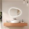 EMKE Specchio Bagno con Luce, Asimmetrico, Antiappannamento,70 x 50 cm,Specchio Bagno LED,Interruttore Touch, 3 Colori di Luce Regolabili, Risparmio Energetico,Specchio da bagno