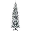 LIFEZEAL Albero di Natale Artificiale 225 cm, Innevato, Slim, Pino Natalizio Foltissimo, 641 Rami, Christmas Tree, in PVC, Base Pieghevole in Metallo, Realistico, Montaggio Facile, Interno, Esterno