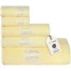 nice homeit - Set di 5 Asciugamani in 100% Cotone Filato ad Anello - Asciugamani da Bagno di Qualità, Extra Morbidi e Assorbenti - Ideale per Bagno, Palestra, Hotel e Spa. Made in Italy (Giallo)