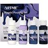 ARTME Pittura Acrilica per Colata ad Alta Fluidità - Include 4 x Acrilica Liquida (60ml), 1 x Tela (20x20cm) - Kit Per Principianti, Principiante, Artista, Regali (Cristallo di zaffiro)