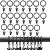 iTYOOS YHZMY 20 Pezzi Gancio per Tende, Anelli per Tende Con Clip, Anelli Tende, Multiuso, per Tenda, per Asta Tenda, Anello per Tenda Con Clip, Metallo Antiruggine, Facile Aperto e Vicino, Colore Nero