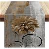 Serento Runner da Tavolo Retrò Marrone, Tovaglia Rustica in Stile Country, Motivo Floreale, Lino, Decorazione per Feste, Runner da Tavolo Dipinto a Olio, Tovaglia Decorativa 33x183 cm per Cucina, Bar