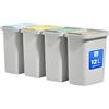 KADAX Set di Pattumiera per Raccolta Rifiuti, Sistema di Raccolta, Robusto Contenitore Con Coperchio Denso, in Plastica (Bianco 4 x 12L)