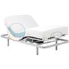 Geriafy - Letto Elettrico Rinforzato con Materasso in Memory Foam da 20 cm Tencel | Tessuto Fresco e Morbido | Telecomando Wireless (105x190 cm)