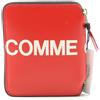 COMME des GARCONS ENORME LOGO Zippy Round Wallet SA2100HL pelle rosso NUOVO...